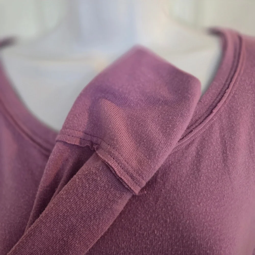Free People L Lavender Babydoll Knit Long Sleeve‎ Crew Neck Sweater Minimalist